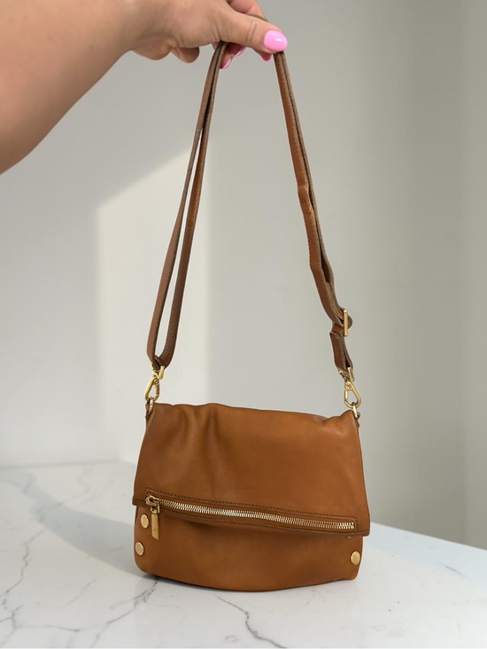 Hammitt Handbags - Hammitt Cognac Brown Leather Crossbody Bag with Brushed Gold Hardware